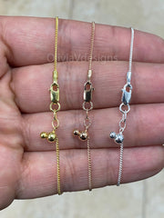 925 Sterling Silver Curb Cuban Adjustable 1mm Chain, Silver, 14k Yellow Gold, 14k Rose Gold, Sterling Silver Chain, 925 Sterling Silver
