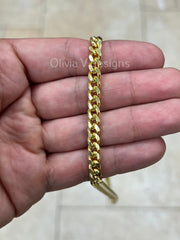 925 Sterling Silver Italian Chain Necklace, Miami Cuban Curb Link Chain, 6.3mm Necklace Chain, Cuban Link Necklace