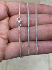 925 Sterling Silver Italian Solid Cuban Curb Link Chain 16'' 18'' 20'' 22'' 24'' 30'' 1.30MM - Genuine 925 Sterling Silver
