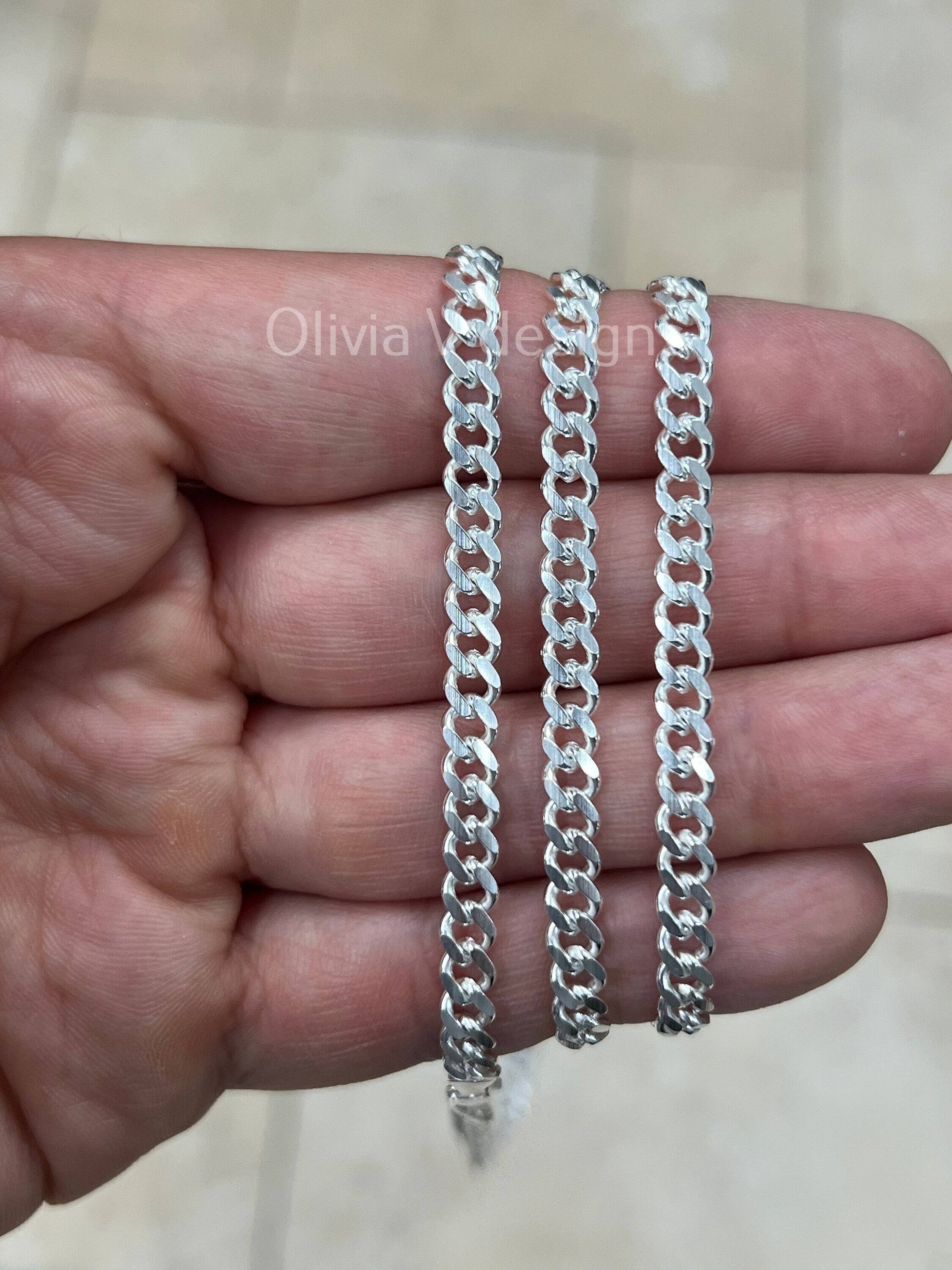 925 Sterling Silver Italian Solid Monaco Cuban Curb Link Chain 18'' 20'' 22'' 24'' 30'' 5mm - Genuine 925 Sterling Silver