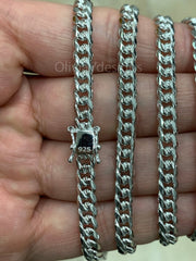 925 Solid Sterling Silver Miami Cuban 5mm Men Boyfriend Father Dad Gift -  Best Seller Heavy Chain - 8'' 8.5'' 20'' 22'' 24'' 26'' 28'' 30''