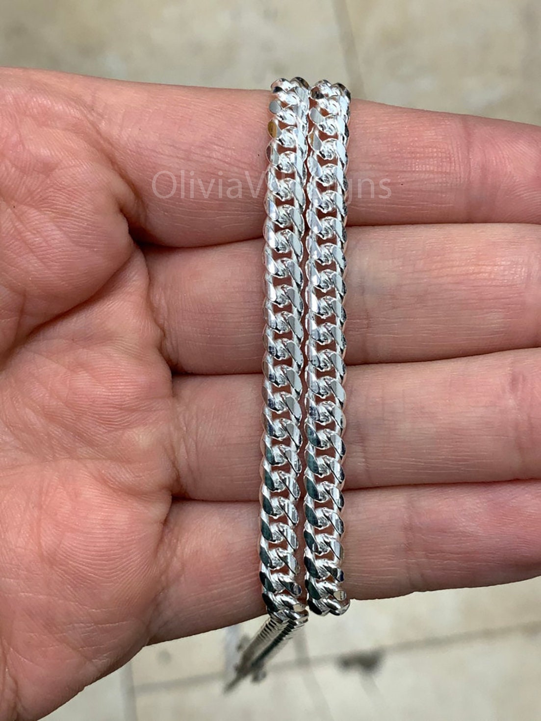 925 Solid Sterling Silver Miami Cuban 5mm Men Boyfriend Father Dad Gift -  Heavy Chain - 7'' 7.5'' 8'' 8.5'' 20'' 22'' 24'' 26'' 30''