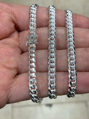 925 Solid Sterling Silver Miami Cuban 5mm Men Boyfriend Father Dad Gift -  Heavy Chain - 7'' 7.5'' 8'' 8.5'' 20'' 22'' 24'' 26'' 30''