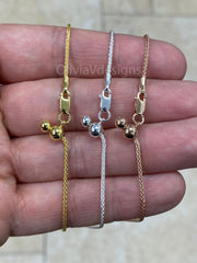 Spiga Sterling Silver Necklace, 1.3mm Sterling Silver Spiga Wheat  Necklace, Wheat Chain, Choose From Silver, 14k Rose Gold, 14k Yellow Gold