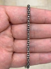 Sterling Silver Oxidized Popcorn Chain 3.5mm, Boho Style Chain, Oxidized Chain, Chain For Pendant, Sterling Silver Poporn, Rustic Chain