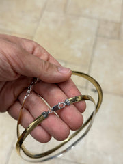 925 Sterling Silver Reversible Silver & Gold Omega Chain Two Tone Necklace 6mm, 16'' 18'' 20'', Made In Italy