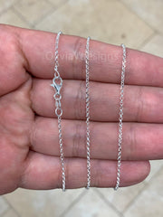 Sterling Silver Rolo Chain, Sterling Belcher Chain, 925 Silver Rolo Chain Necklace 1.5mm 16 18 20 22 24 30 - Made In Italy - 925 Sterling
