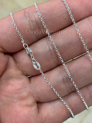 Sterling Silver Rolo Chain, Sterling Belcher Chain, 925 Silver Rolo Chain Necklace 1.5mm 16 18 20 22 24 30 - Made In Italy - 925 Sterling