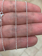 Sterling Silver Rolo Chain, Sterling Belcher Chain, 925 Silver Rolo Chain Necklace 1.5mm 16 18 20 22 24 30 - Made In Italy - 925 Sterling