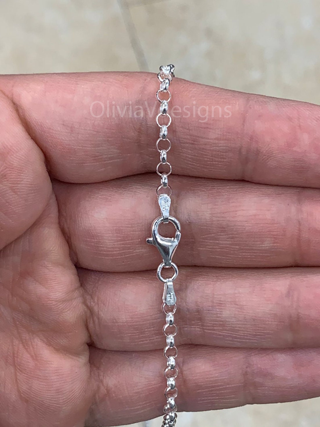 Sterling Silver Rolo Chain, Sterling Belcher Chain, 925 Silver Rolo Chain Necklace 4mm 16 18 20 22 24 30 - Made In Italy - 925 Sterling