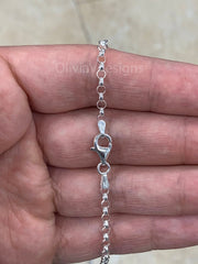 Sterling Silver Rolo Chain, Sterling Belcher Chain, 925 Silver Rolo Chain Necklace 4mm 16 18 20 22 24 30 - Made In Italy - 925 Sterling