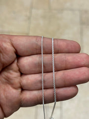 925 Sterling Silver Solid Round Box Adjustable Chain Necklace 24" 1.3mm OR 1.8mm, 925 Sterling Silver, Gift, Men Women