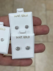 14K White Gold Bezel Stud Earrings, Bezel Set Earrings Studs, 14k  Gold Earrings, White Gold Bezel Studs, 3MM 4MM 5MM 6MM