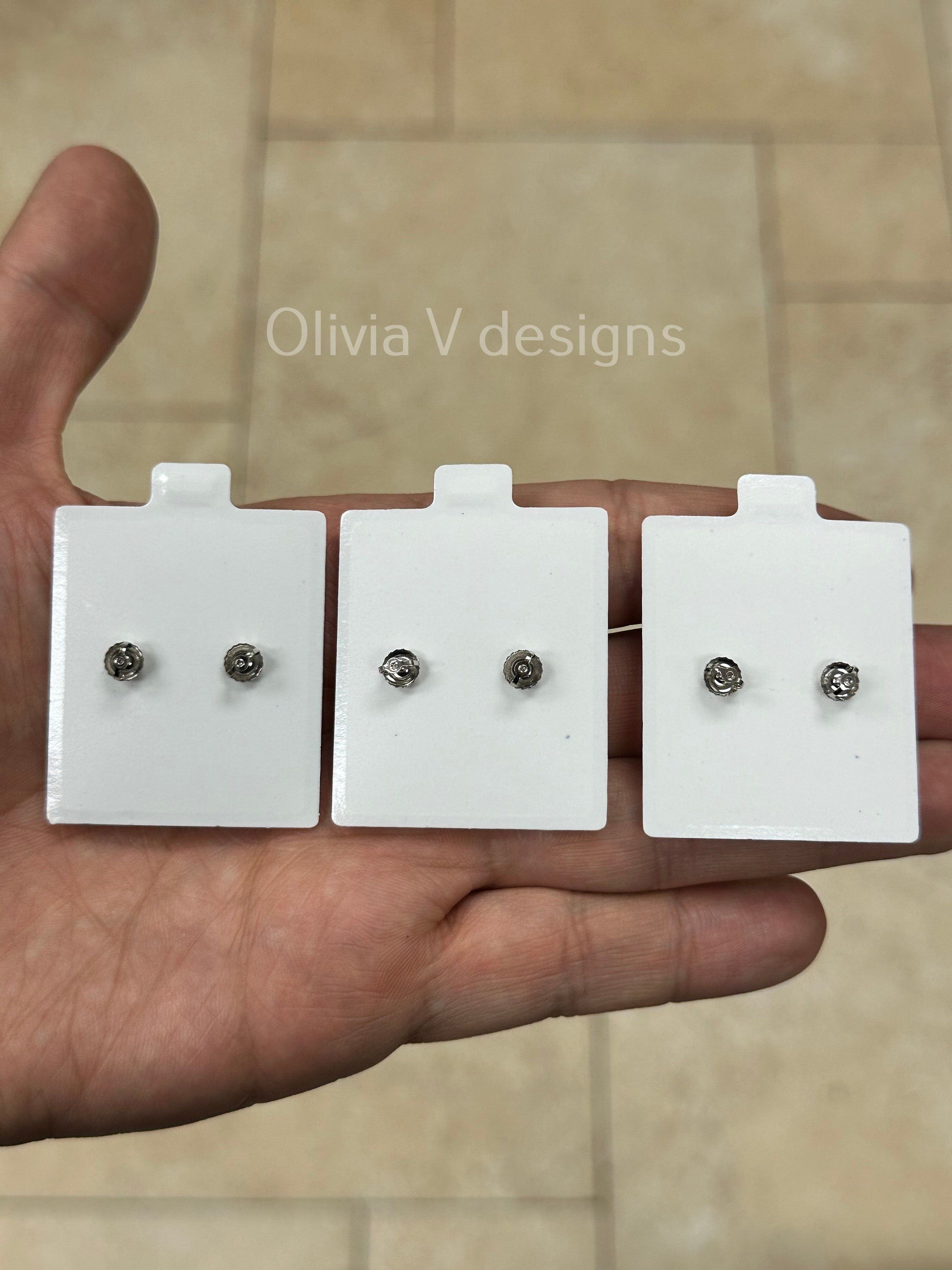 14k White Gold Screw Back Brilliant Round Studs, Gifts for Wife, Anniversary Gifts