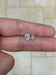 14K Solid Yellow Gold Brilliant Bright Round AAA CZ Stud Earrings Sizes 3MM 4MM 5MM 6MM 7MM 8MM Martini Setting - 14k Gold Backs