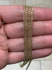 14K Solid Yellow Gold Cuban 2.50MM Link Chain Necklace 16" 18" 20" 22" 24" 30" ,Layering Chain , Everyday Minimal Chain, 14K Gold