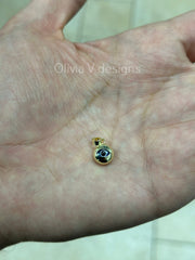 14k Yellow Gold Greek Evil Eye Pendant, Dainty Eye - Genuine 14k Yellow Gold - Pendant Gift, Dainty, Good Luck Protection Charm