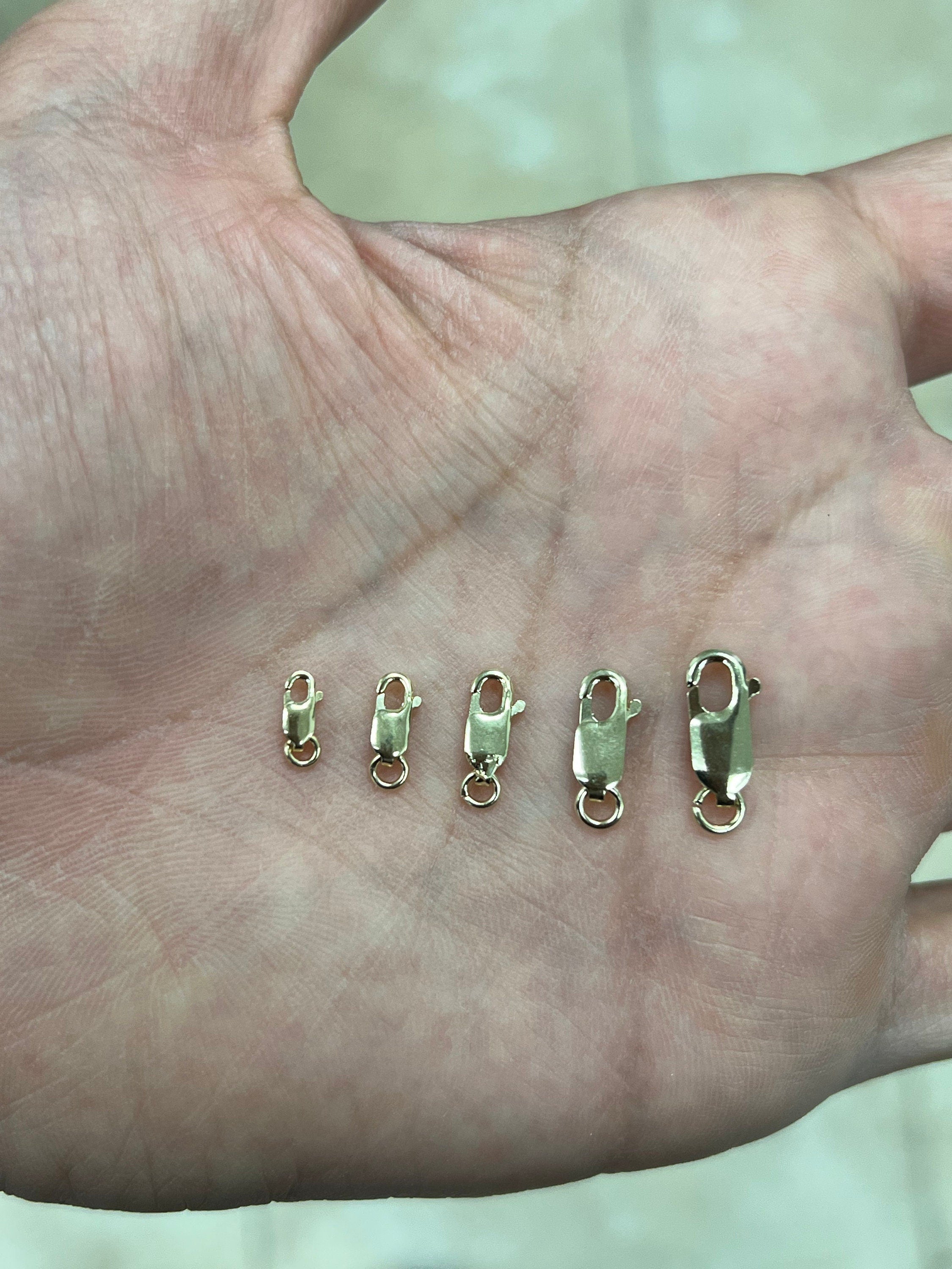 14K Solid Yellow Gold Lobster Claw Clasp Lock Finding - Bracelet Chain Necklace - Genuine 14K - Solid Gold - Many Sizes