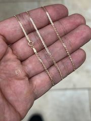 14K Solid Yellow Gold Necklace Gold 1mm Marina Mariner Chain, 14K Gold Chain, 14k Mariner Chain, Mariner Gold Chain, Men, Woman