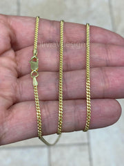 14K Yellow Gold Over 925 Sterling Silver Italian Solid Cuban Curb Link Chain 16'' 18'' 20'' 22'' 24'' 30'' 2.00MM - Best Selling Sale, Gift