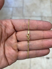 14k Yellow Gold Plated Over 925 Sterling Silver 1.5mm Flat Mariner Link Anchor Anklet 10'' - Made In Italy