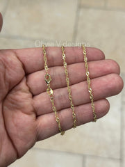 18K Yellow Gold Plated Singapore Rope Necklace For Women, Layering Chain, Minimalist