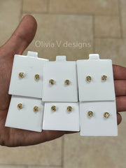 14k Yellow Gold Screw Back Brilliant Round Studs, Gifts for Wife, Anniversary Gifts